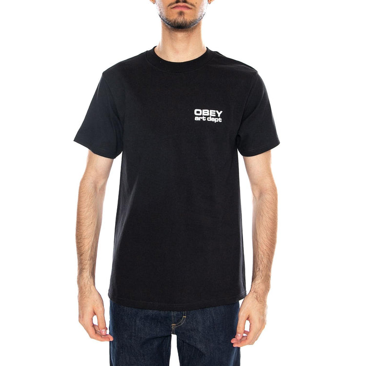 Obey Art Department Tee Black - Maglietta Girocollo Uomo Nera 165264309 BLK OBEY 