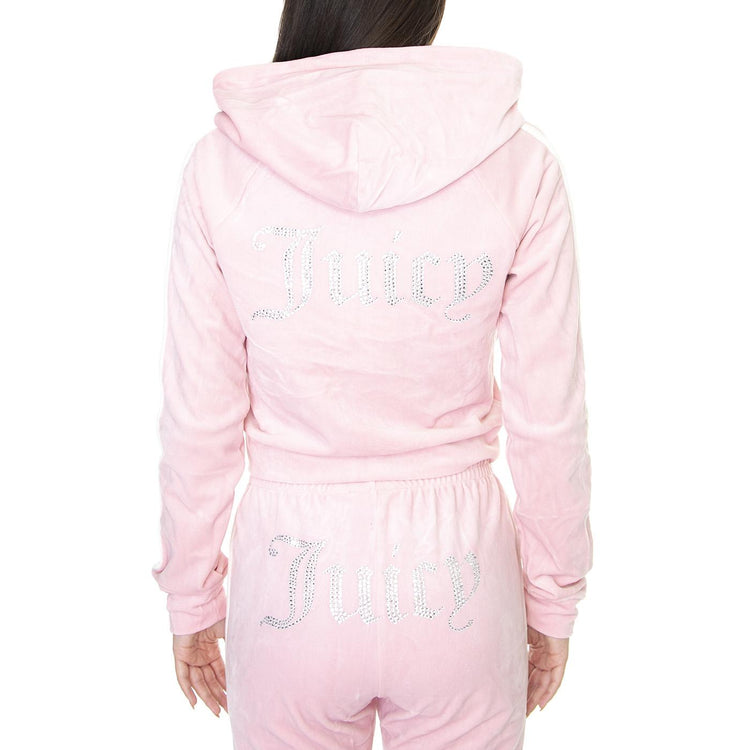 Contrast Madison Almond Blossom - Felpa con Cappuccio e Zip Donna Rosa JUCJCWA122075-ALM  JUICY COUTURE 