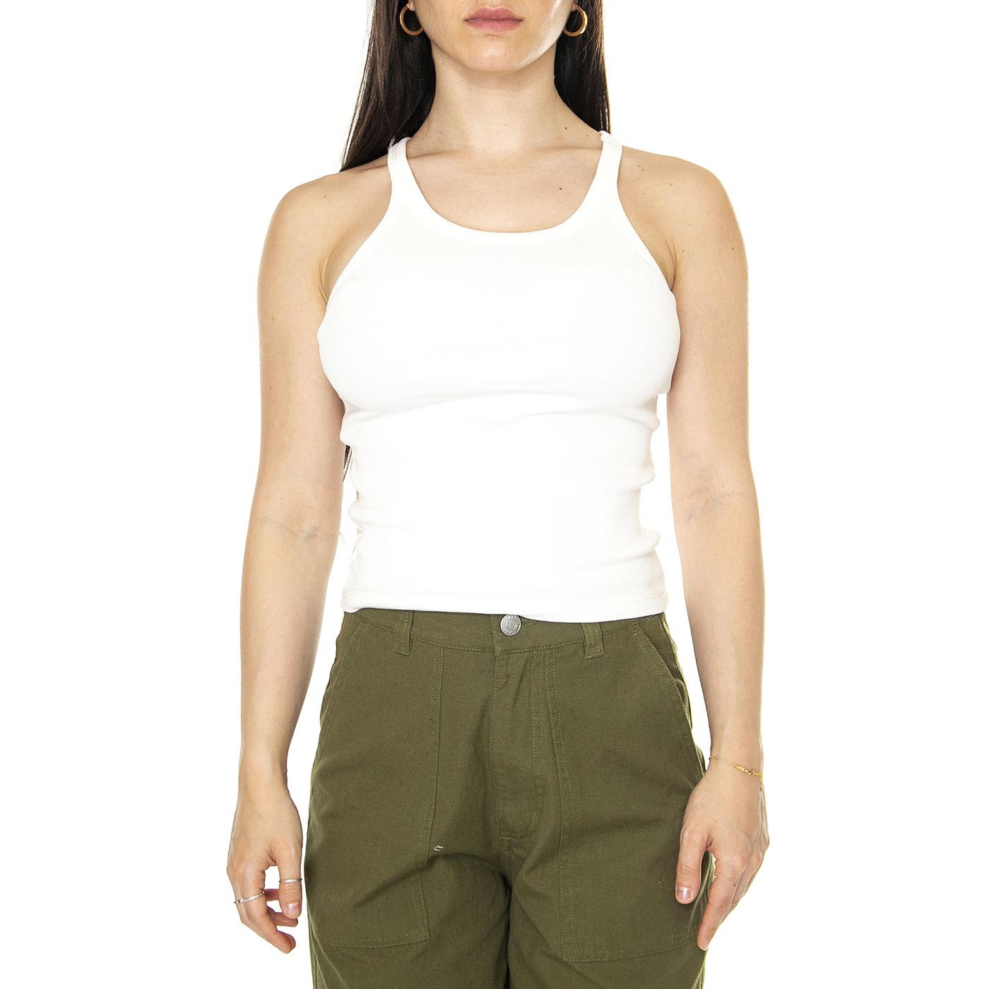 White Harriet Top Snow White - Canotta Donna Bianca WTP00157-SNOW WHITE  THINKING 