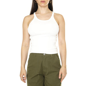 White Harriet Top Snow White - Canotta Donna Bianca WTP00157-SNOW WHITE  THINKING 