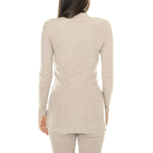 Taupe Ivy Knitted Top - Maglia Donna Beige WKN00155  THINKING 