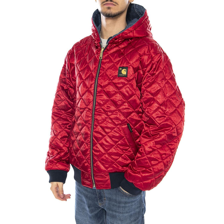 50 Years Anniversary OG Active Jacket Denim Blue / USA Red - Giacca Uomo Blu I035966.3FZ12 . CARHARTT WIP 