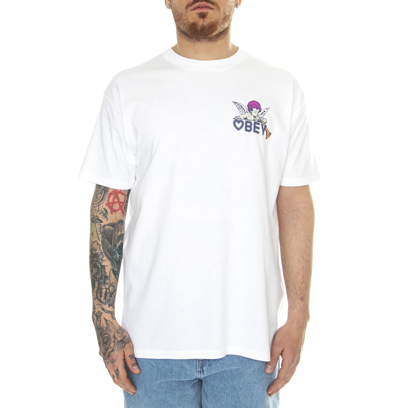 Obey Baby Angel Classic Tee White - Maglietta Girocollo Uomo Bianca 165263700-WHT  OBEY 