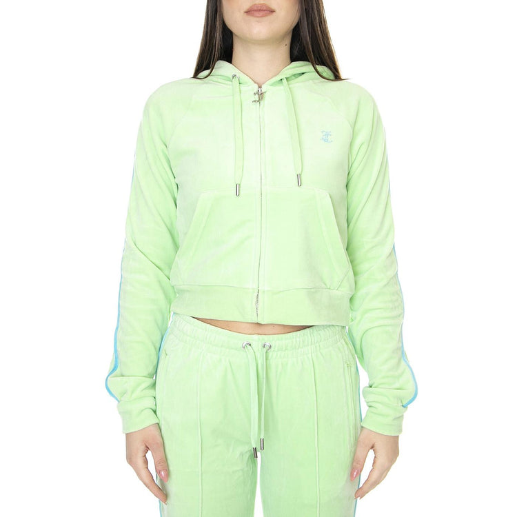 Contrast Madison Mint - Felpa con Cappuccio e Zip Donna Verde JUCJCWA122075-MIN  JUICY COUTURE 