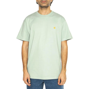 S/S Chase T-Shirt Frosted Green / Gold - Maglietta Girocollo Uomo Verde I026391.2O2XX  CARHARTT WIP 