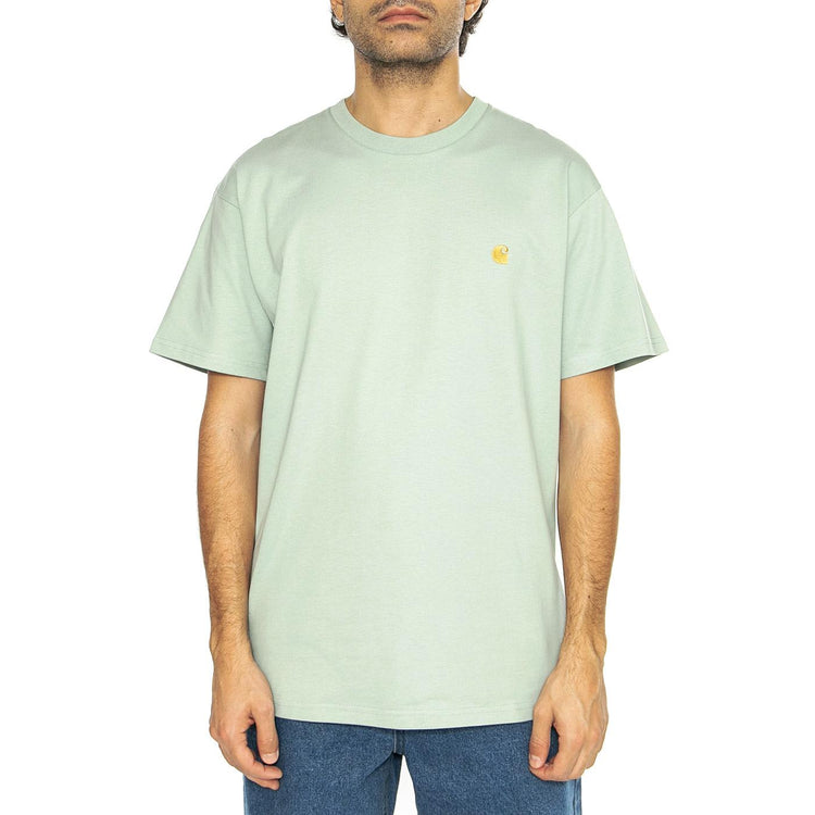 S/S Chase T-Shirt Frosted Green / Gold - Maglietta Girocollo Uomo Verde I026391.2O2XX  CARHARTT WIP 