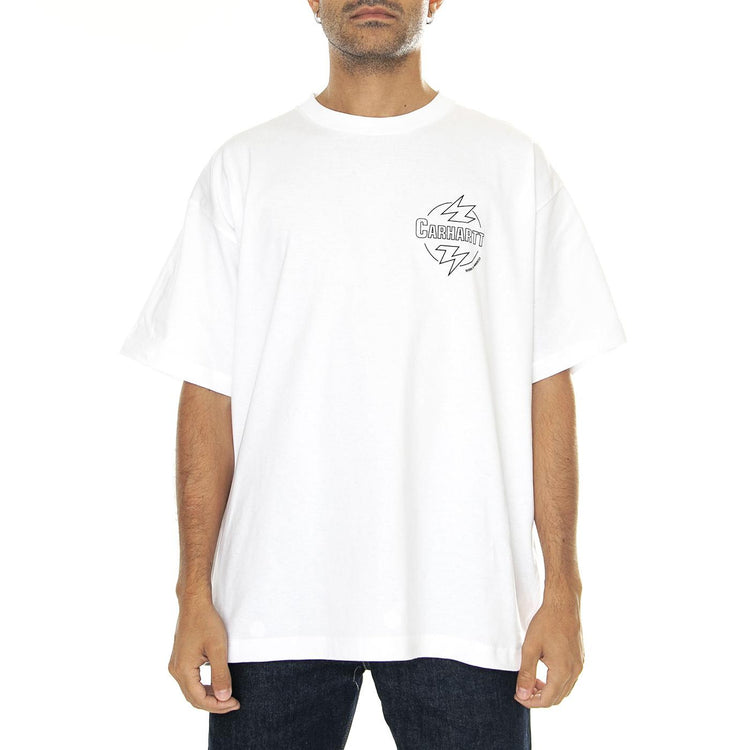 S/S Ablaze T-Shirt White / Black - Maglietta Girocollo Uomo Bianca I033639.00AXX  CARHARTT WIP 