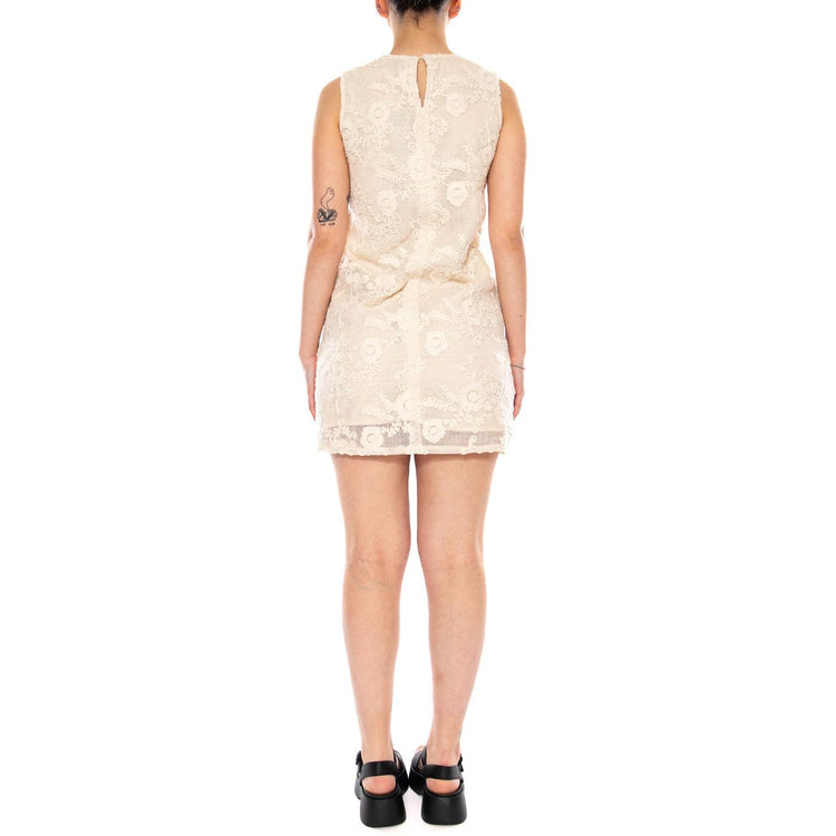 VESTIDO CORTO 100% ALGODÓN ECRU - Abito Donna Ecrù 61W/11263 ECR WILD PONY 