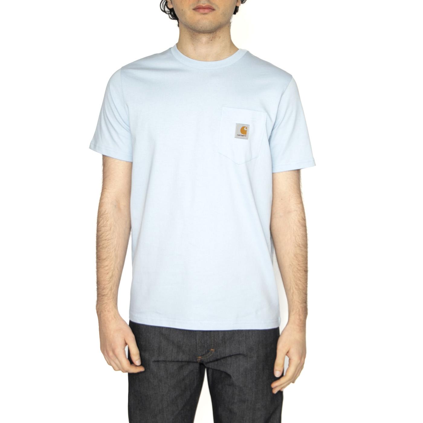 S/S Pocket T-Shirt Air Sky - Maglietta Girocollo Uomo Blu I030434.2P5XX  CARHARTT WIP 