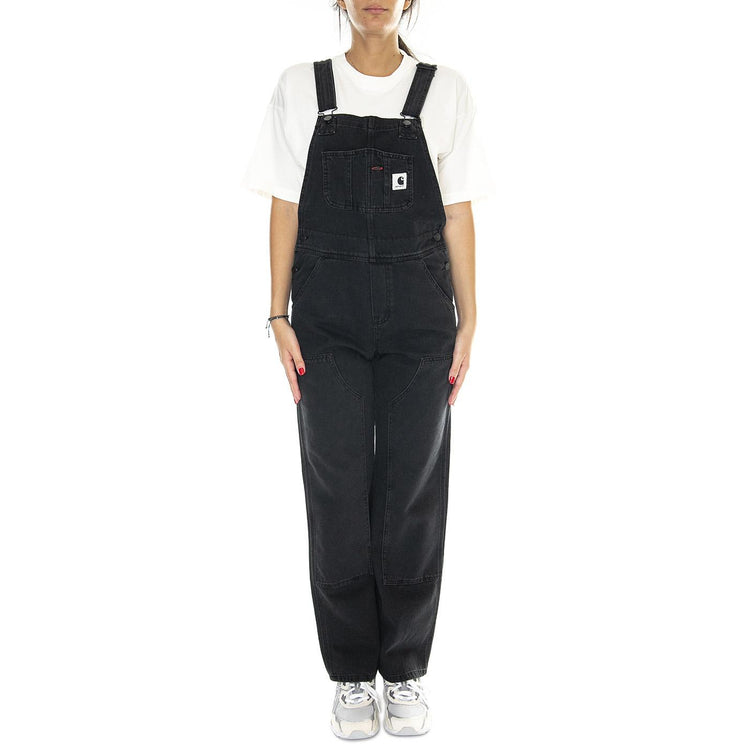 W' Bib Double Knee Black /stone washed I032706.8906  CARHARTT WIP 