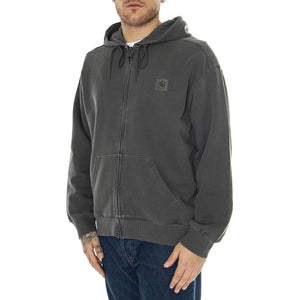 Hooded Nelson Jacket Charcoal /garment dyed - Felpa con Cappuccio Uomo Grigia I033064.98GD  CARHARTT WIP 