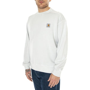 Nelson Sweat Sonic Silver /garment dyed - Felpa Girocollo Uomo Grigia - Felpa Girocollo Uomo Grigia I029957.1YEGD  CARHARTT WIP 