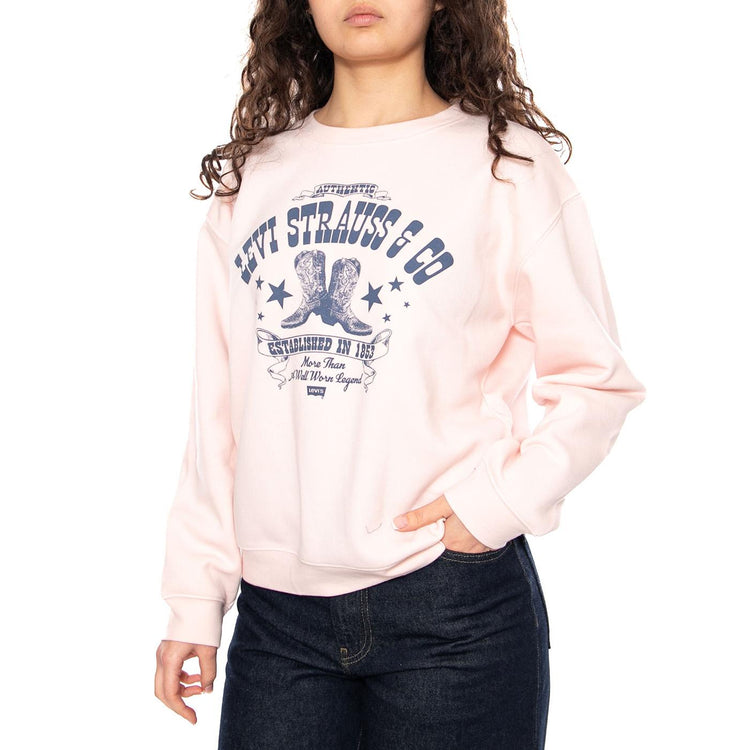 LOGO VINTAGE - Felpa Girocollo Donna Rosa A8800 0092 LEVIS 
