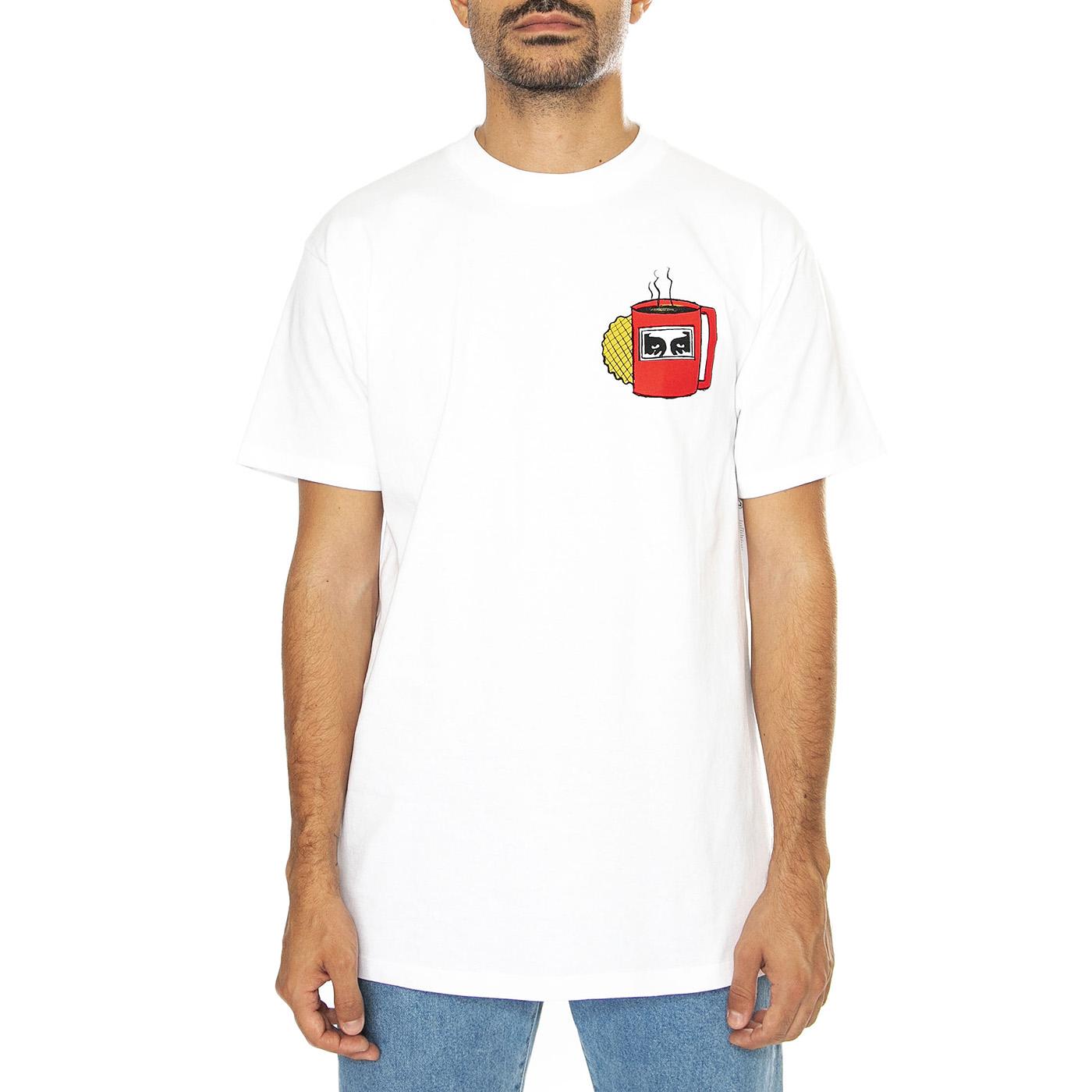 Obey Coffee Cup Tee White - Maglietta Girocollo Uomo Bianca 165263946-WHT  OBEY 