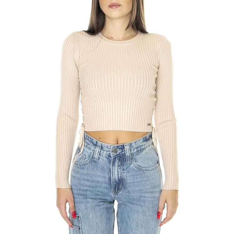 Go Lace Up Sweater Top Smoked Peach - Maglione Donna Beige W3BR09Z2YK2-G133  GUESS ORIGINALS 