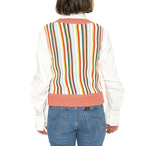 Cropped Sweater Vest Rainbow - Gilet Donna Multicolore 112356475-YELLOW  WRANGLER 