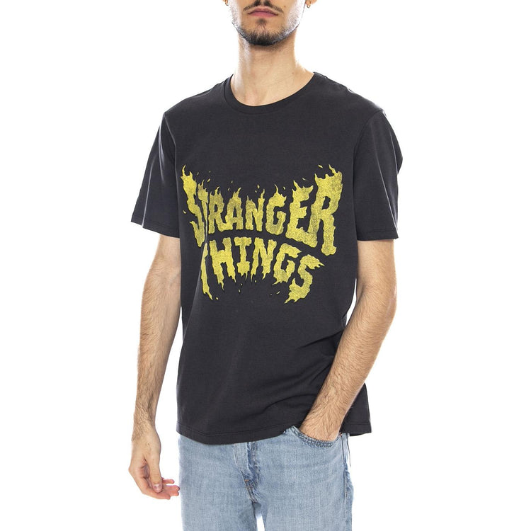 Stranger Things Tee Washed Black - Maglietta Girocollo Uomo Nera 112378547 . WRANGLER 