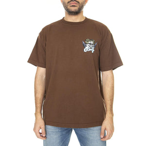 Obey Cherbus Heavy Wheight Tee Slit - Maglietta Girocollo Uomo Marrone 166913365-SLT  OBEY 