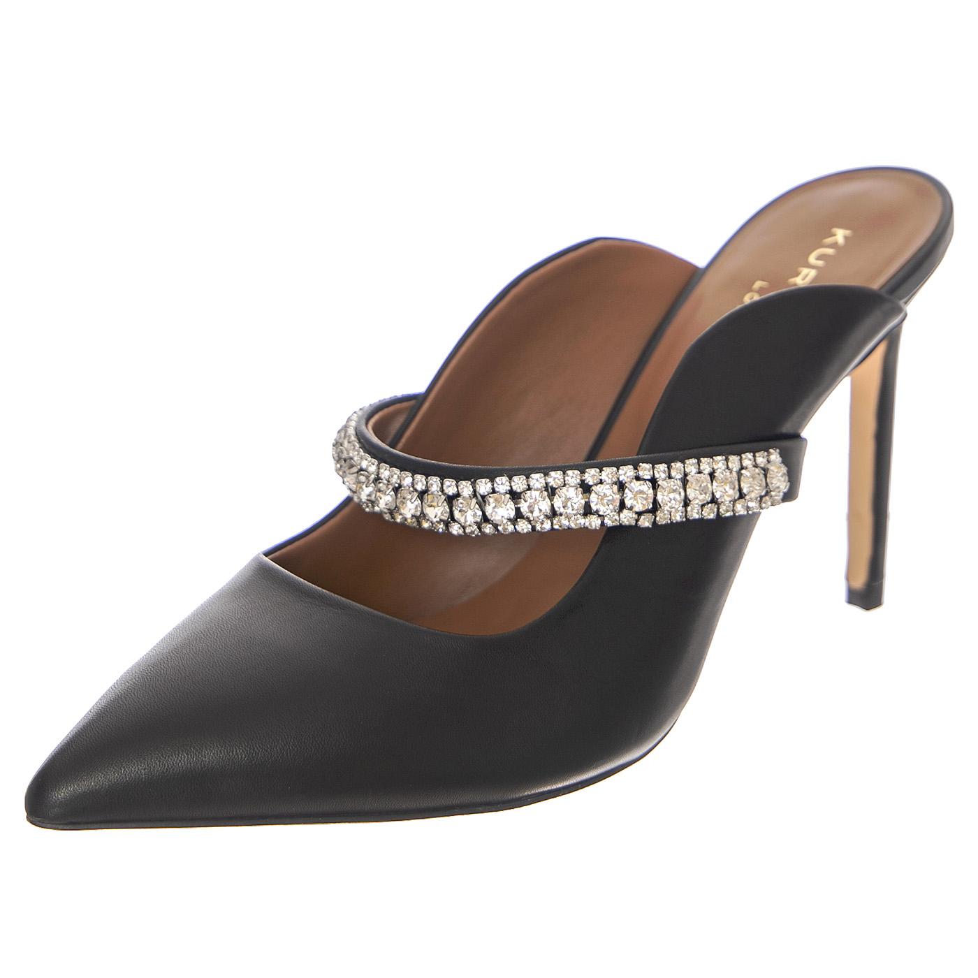 W' Duke Black Leather Sandals - Sandali Donna Neri KG-DUKEBLK  KURT GEIGER 