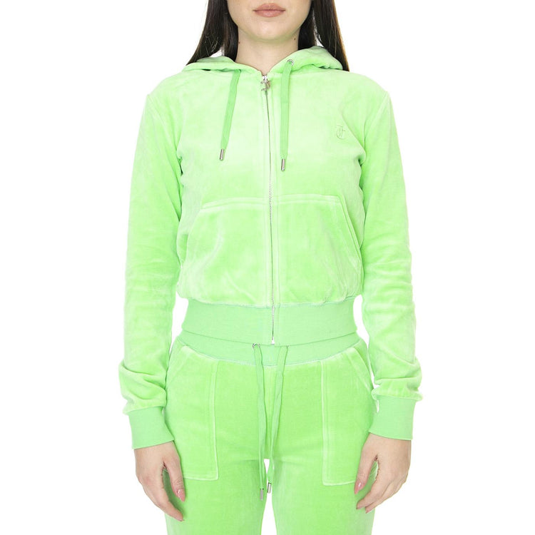 Cotton Rich Robertson Hoodie Summer Green - Felpa con Cappuccio e Zip Donna Verde JUCJCCA221001-SUM  JUICY COUTURE 