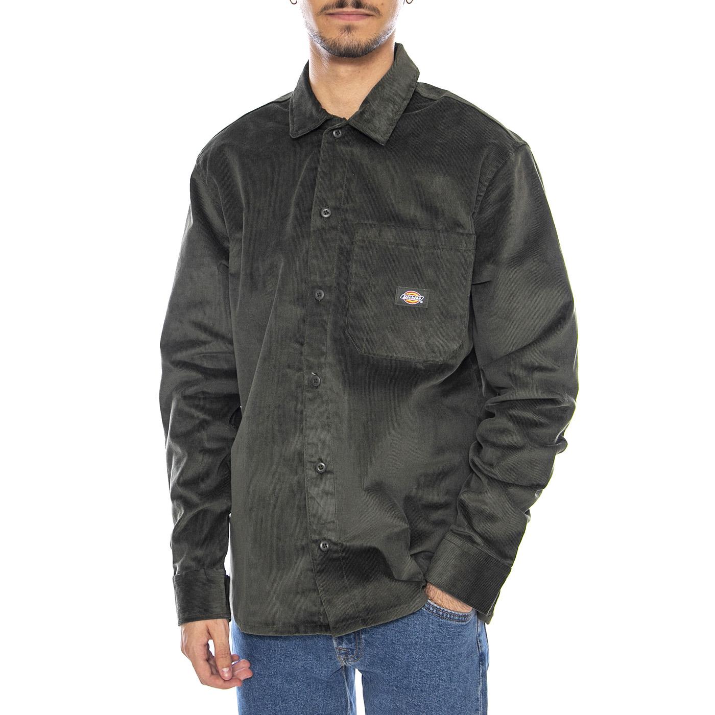 Corduroy Shirt LS Olive Green - Camicia in Velluto Verde Uomo DK0A8652OGX1  DICKIES 