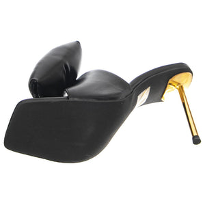 Bow-Down Black Gold Pu - Sandali con Fiocco Donna Neri JCSJC-932-1-5-BLA  JEFFREY CAMPBELL 