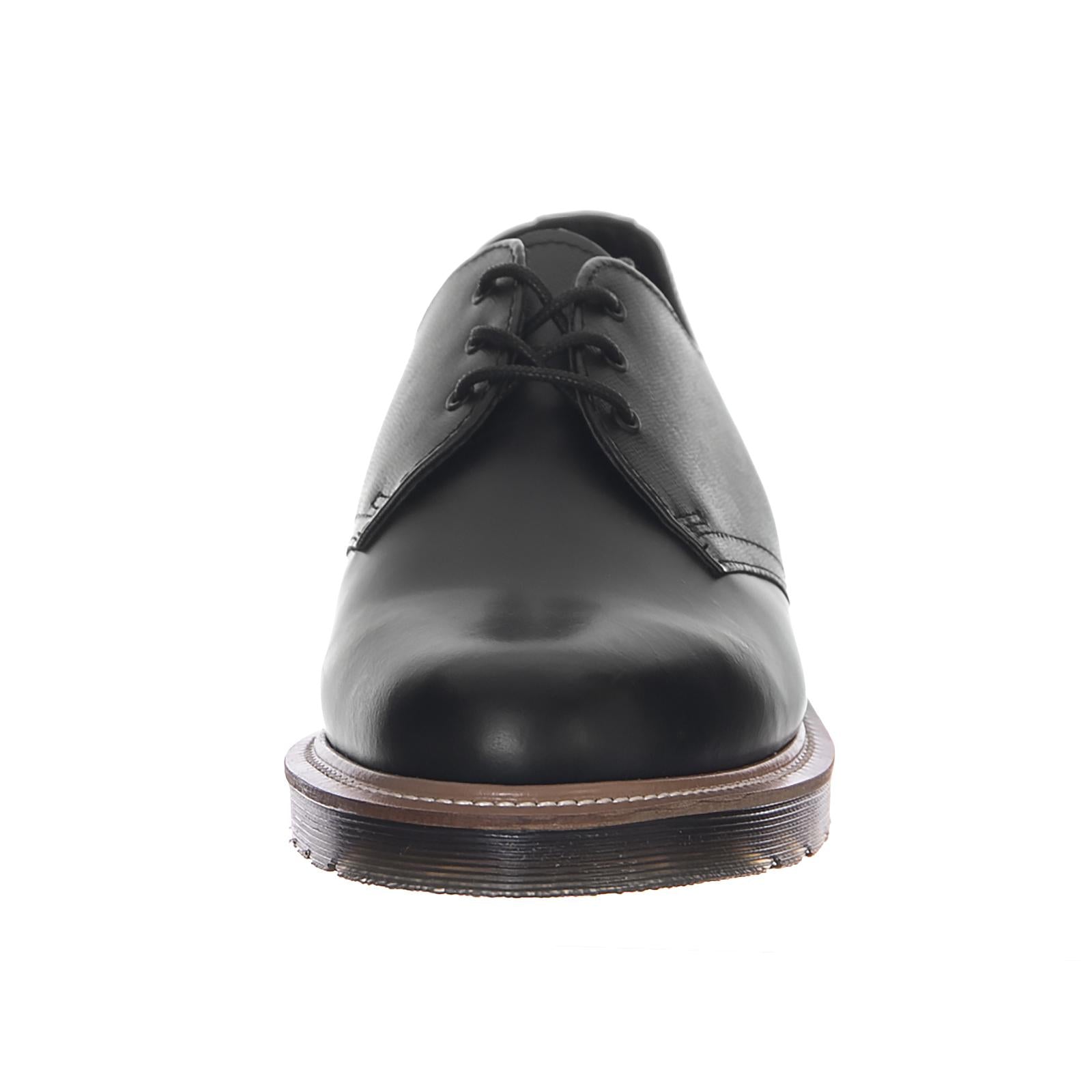 1461 Straw Lace Up Shoes - Black Smooth - Scarpe Stringate Uomo Nere 1461STW23160001  DR.MARTENS 