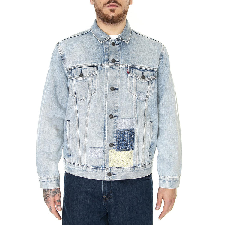 The Trucker Jacket Torn Up Dx Light Indigo Worn In - Giacca Denim Jeans Uomo Blu 72334-0648  LEVIS 