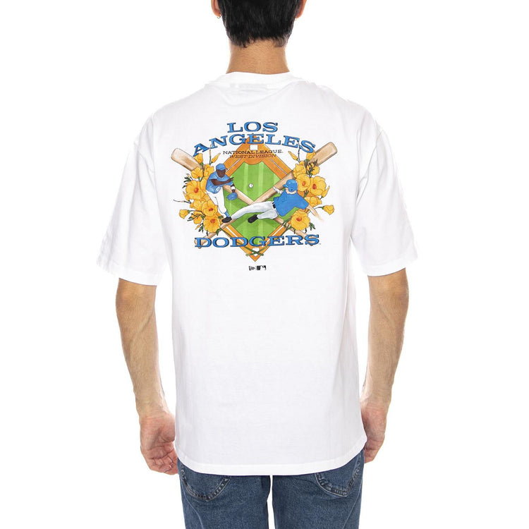MLB Baseball Graphic OS Tee Los Anglese Dodgers White - Maglietta Girocollo Uomo Bianca 60667851 . NEW ERA 