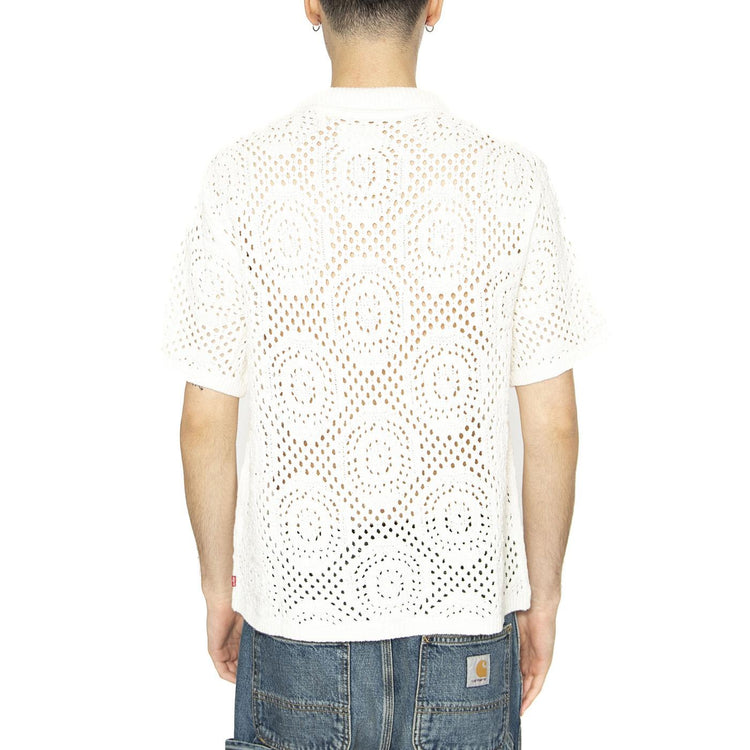 Sweater Camp Shirt Pointelle Crochjet Egret - Camicia Maniche Corte Uomo Bianca 0013G-0000 . LEVIS 