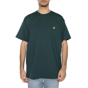 S/S Chase T-Shirt Dark Fir / Gold - Maglietta Girocollo Uomo Verde I026391.30YXX  CARHARTT WIP 