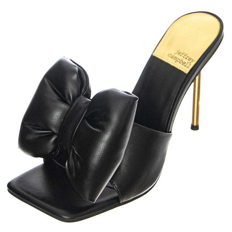 Bow-Down Black Gold Pu - Sandali con Fiocco Donna Neri JCSJC-932-1-5-BLA  JEFFREY CAMPBELL 