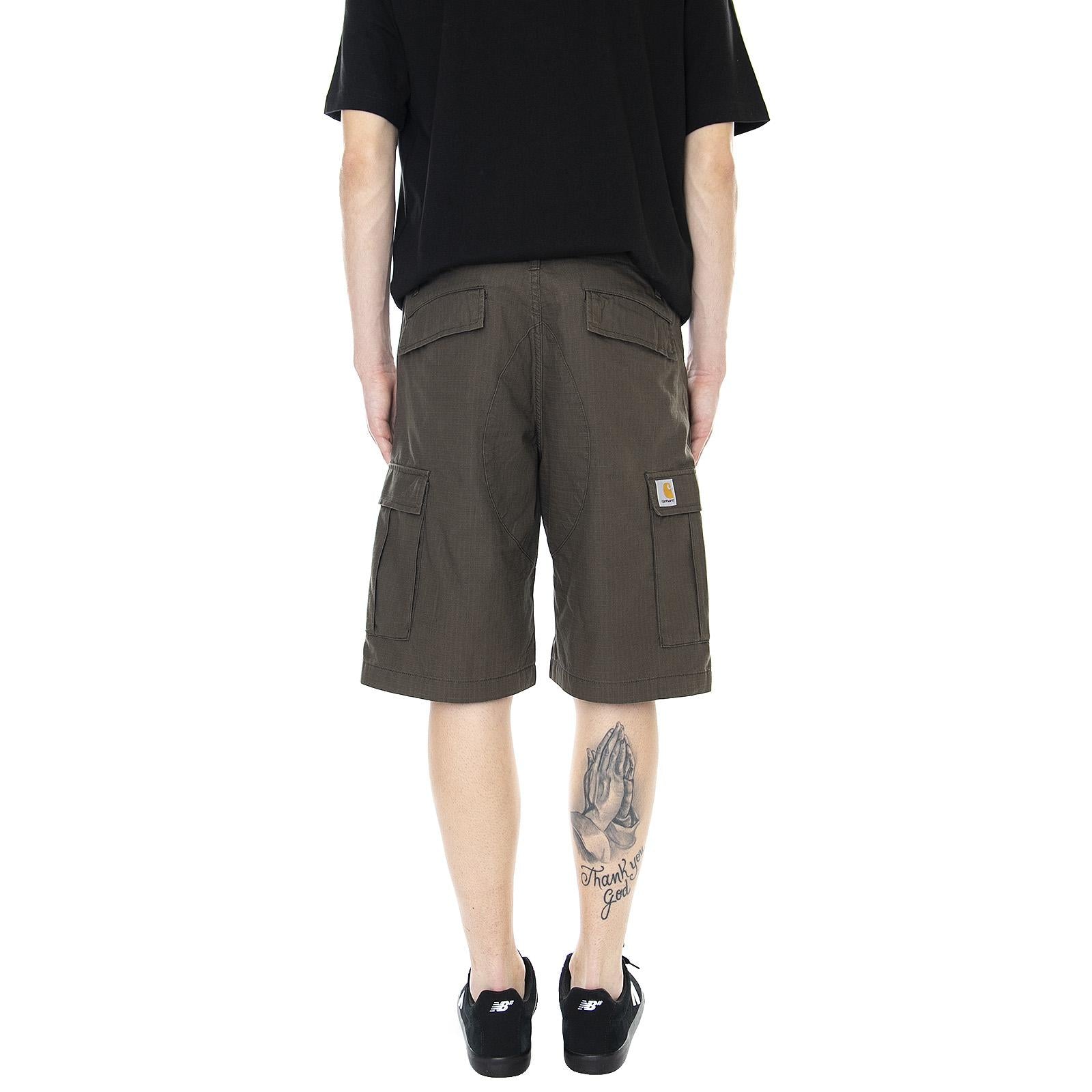 Mens Aviation Shorts - Cypress Rinsed - Bermuda Cargo Uomo Verdi I028245.63.02.00  CARHARTT WIP 
