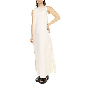Vestido Largo Satinado Tirantes Blanco - Abito Donna Bianco 41W/11226 . WILD PONY 
