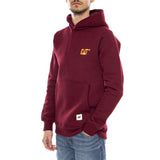 Logo-Hoodie – Herren-Hoodie in Bordeauxrot mit Katzenmotiv