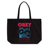 Obey Art Studio Blumen-Tragetasche Schwarz - Schwarze Tragetasche OBEY ACCESSOIRES