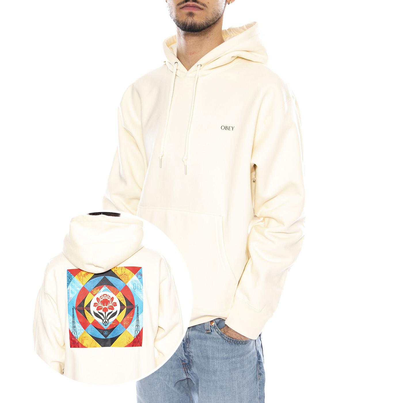 Obey Geometric Power Canvas Fleece -- Felpa Uomo Unbleached Bianca 112843938 UBL OBEY 
