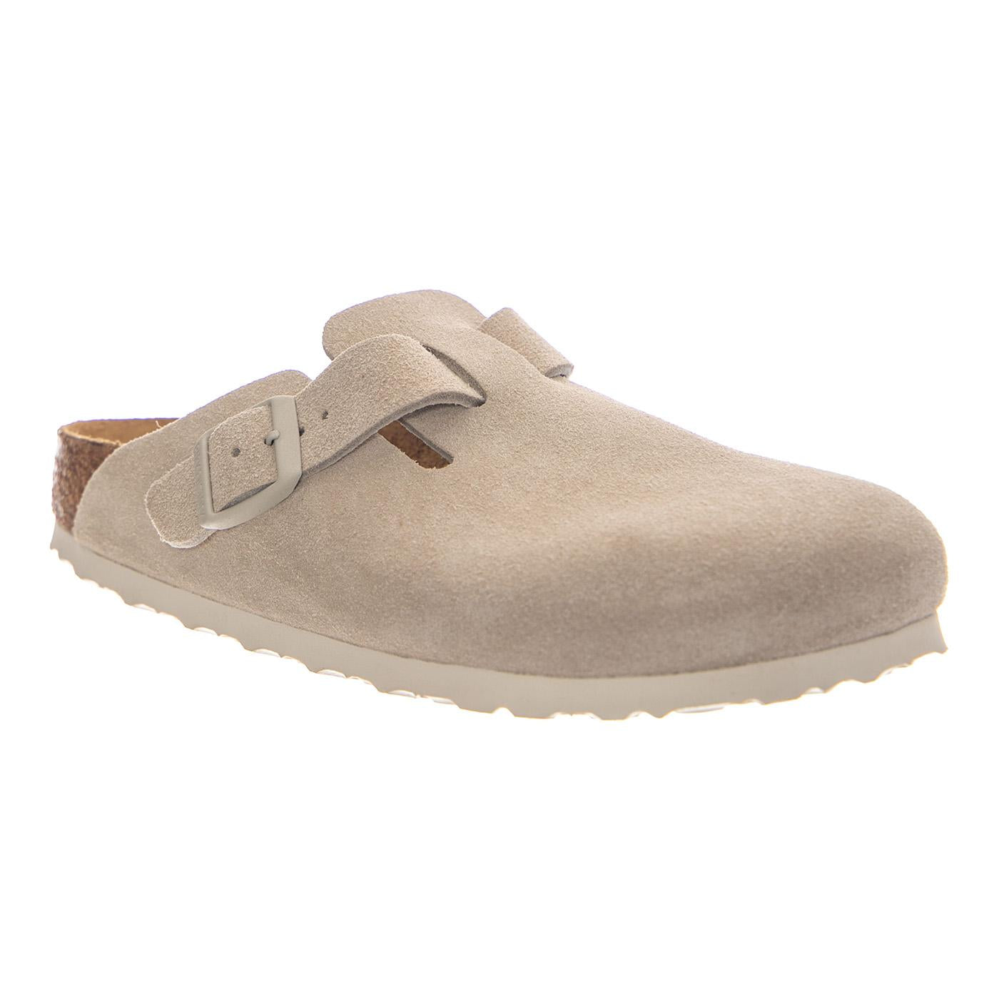 BOSTON SUEDE LEATHER NARROW FIT OYSTER - Sandali Unisex Grigi 1031662 OYT BIRKENSTOCK 