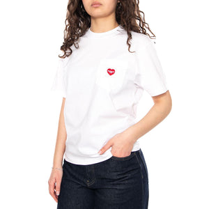 W' S/S Pocket Heart T-Shirt - Maglietta Girocollo Donna Bianca I032180 1WZXX CARHARTT WIP 