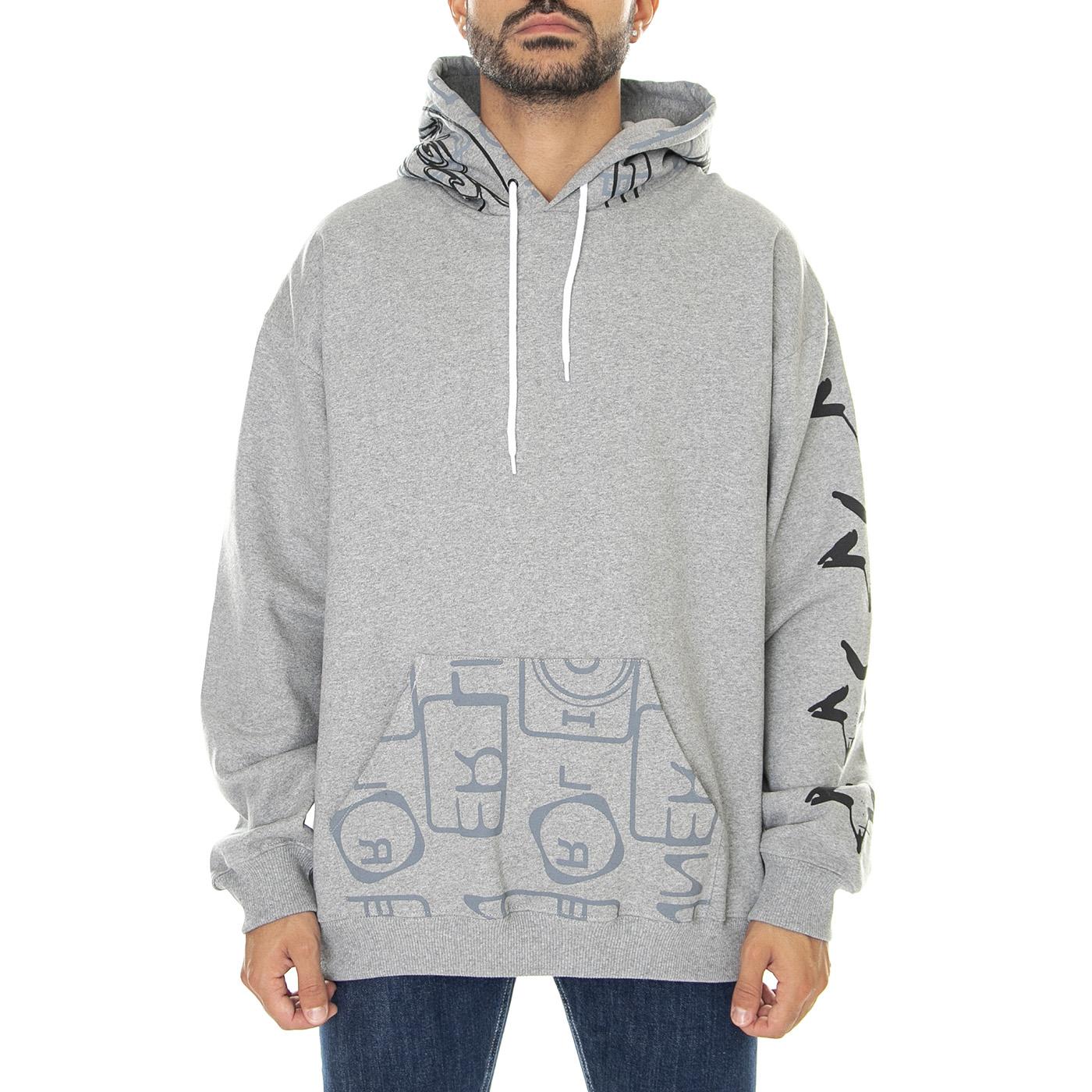 Inner Iuter Melange Hoodie Light Grey - Felpa con Cappuccio Uomo Grigia 22WISH86-LIGHT GREY  IUTER 