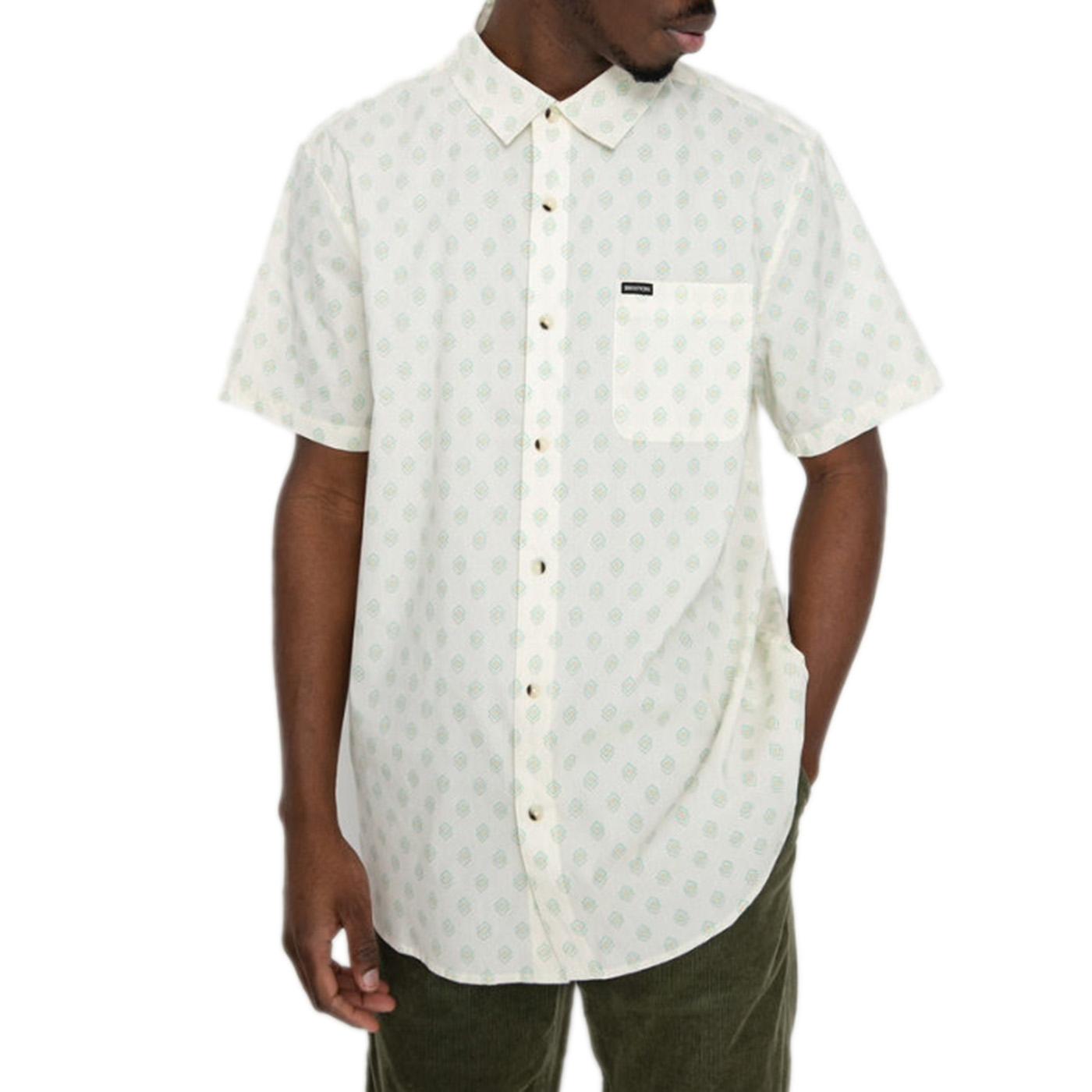 CHARTER PRINT S/S WVN OFF WHITE / JADE GEO - Camicia Maniche Corte Uomo Multicolore 01218-OFWJG . BRIXTON 