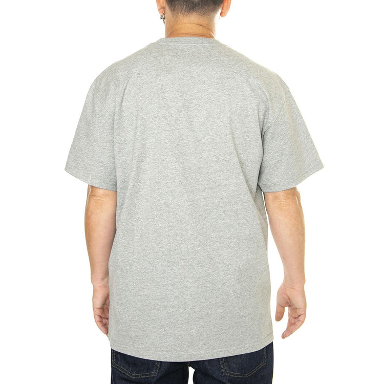 S/S Chase T-Shirt Grey / Gold - Maglietta Girocollo Uomo Grigia I026391-381  CARHARTT WIP 
