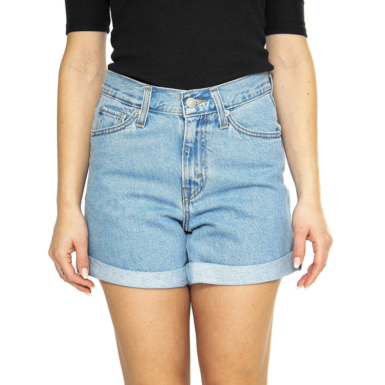 Rolled 80s Mom Shorts Med Indigo Flat Finish - Bermuda Denim Jeans Donna Blu A5564-0006  LEVIS 