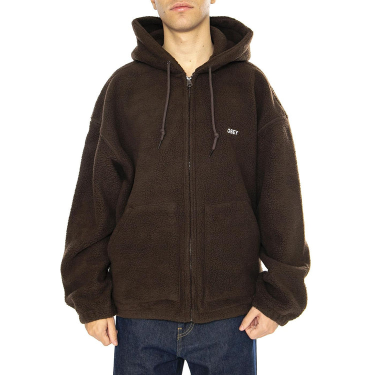 GAZE II HOODED JACKET JAVA BROWN - Giacca con Cappuccio Uomo Marrone 121800542 JVA OBEY 