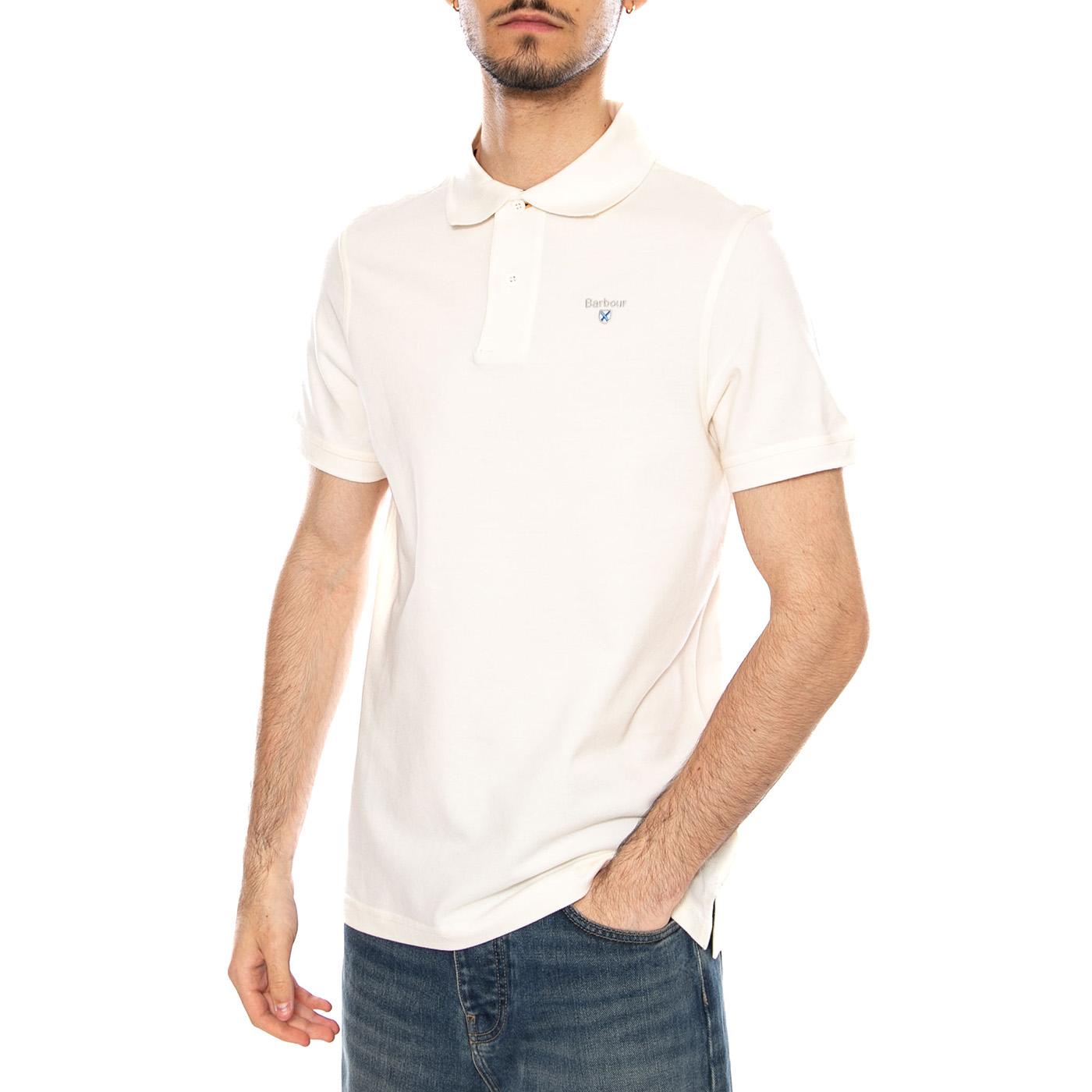 TARTAN PIQUE POLO WHISPER WHITE / CLASSIC - Polo Uomo Bianca MML0012 WH71 BARBOUR 