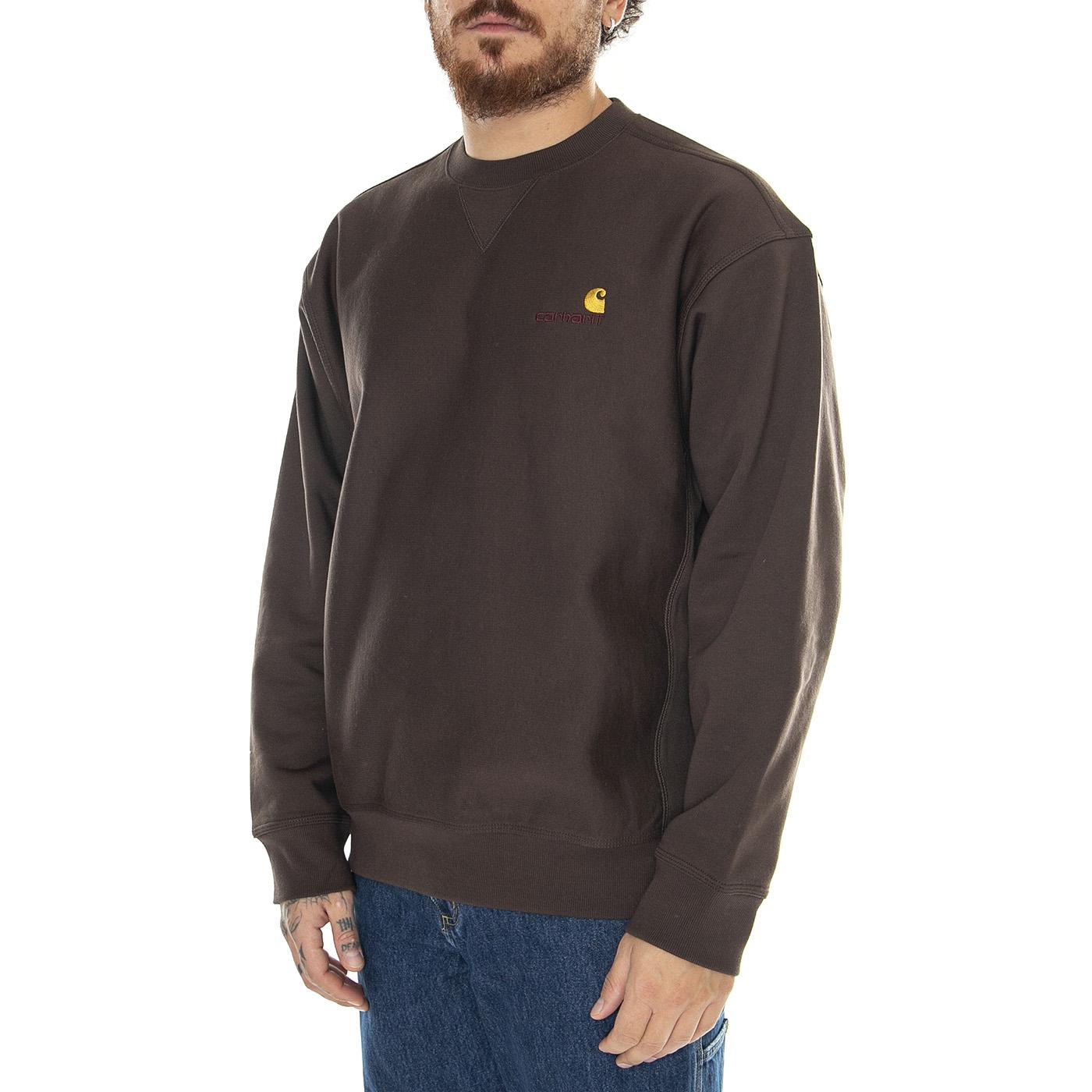American Script Sweat Buckeye - Felpa Girocollo Uomo Marrone I025475.BVXX  CARHARTT WIP 