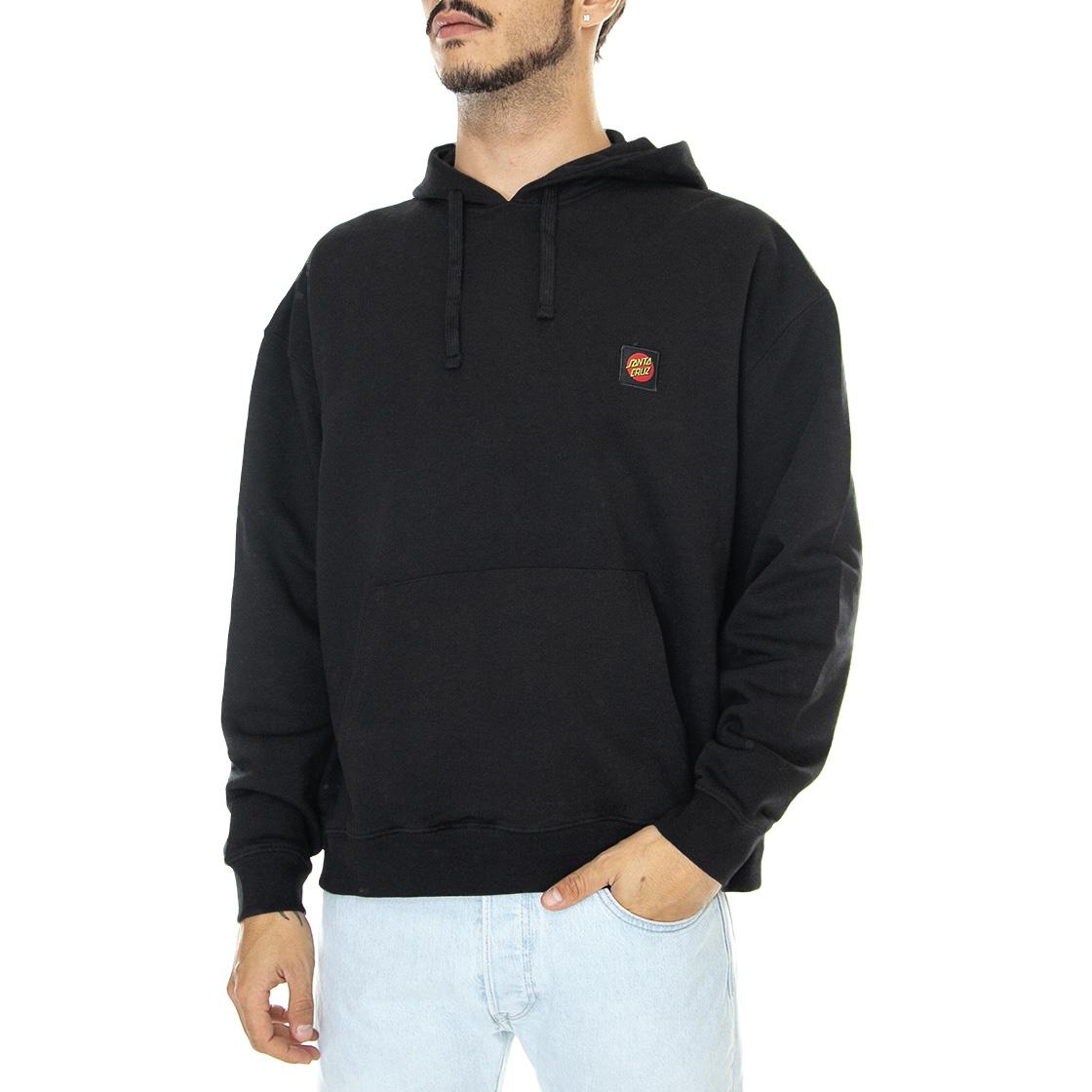 Classic Label Hood Black - Felpa con Cappuccio Uomo Nera SCA-HDY-4948  SANTA CRUZ 