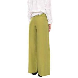 PANTALÓN WIDE LEG VERDE - Pantaloni Larghi Donna Verdi 61W/11214 GRN WILD PONY 