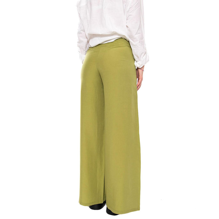 PANTALÓN WIDE LEG VERDE - Pantaloni Larghi Donna Verdi 61W/11214 GRN WILD PONY 