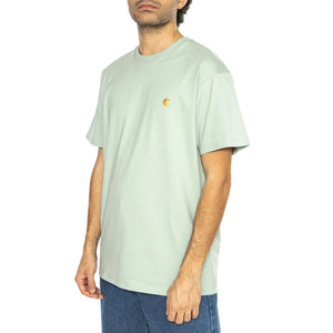 S/S Chase T-Shirt Frosted Green / Gold - Maglietta Girocollo Uomo Verde I026391.2O2XX  CARHARTT WIP 